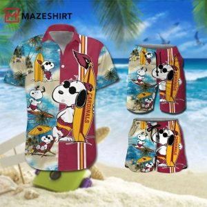Snoopy Arizona Cardinals Design Hawaiian Shirt and Shorts