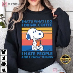 Snoopy That’s what I do I Drink Coffee T Shirt (4)