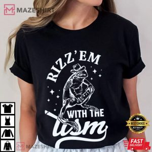 Rizz Em With The Tism Funny Frog Meme T Shirt (3)