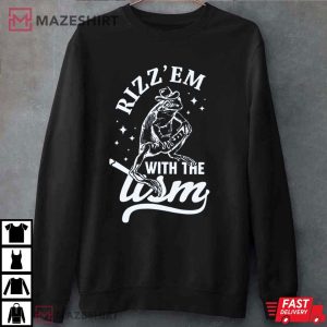 Rizz Em With The Tism Funny Frog Meme T Shirt (4)
