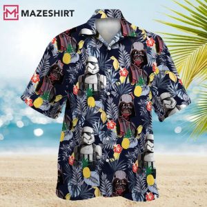 Star Wars Darth Vader Storm Trooper Flower Hawaiian Shirt