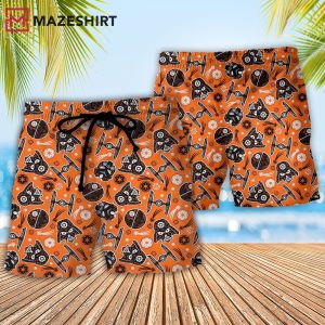Starwars Darth Vader Sugar Skull Trendy Aloha Hawaiian Beach Shorts