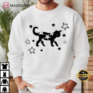 Starry Black Cat Gift For Cat Lover T Shirt (3)