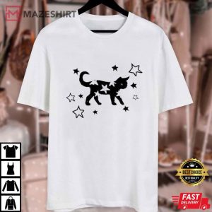 Starry Black Cat Gift For Cat Lover T Shirt (4)