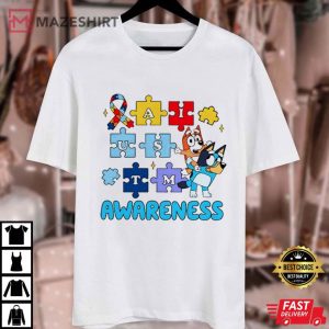 Autism Awareness Bluey Autism Puzzle T Shirt (3)