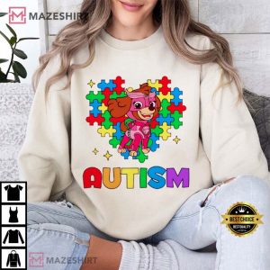 Autism Awareness Puzzle Paw Patrol Skye T Shirt (2)