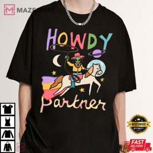 Cosmic Cowboy Howdy Partner Alien T Shirt (2)