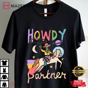 Cosmic Cowboy Howdy Partner Alien T Shirt (4)