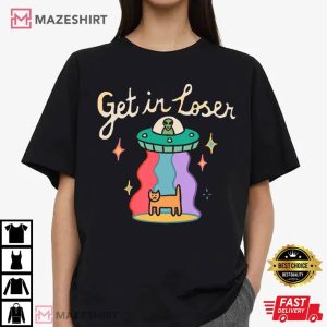 Cat Step In Loser Alien UFO T Shirt (2)