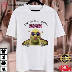 Diagnosed with Slay Tism Shrek T Shirt (2)