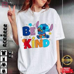 Stitch Autism Awareness Be Kind Autism Puzzle T Shirt (2)