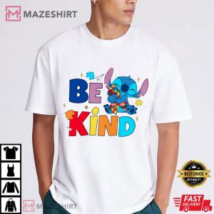Stitch Autism Awareness Be Kind Autism Puzzle T Shirt (5)