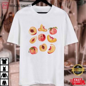 Peach Graphic Fruit T Shirt (1)