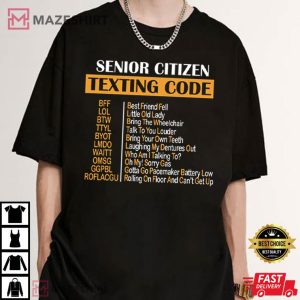 Senior Citizen Texting Code Retired Life T Shirt (4)