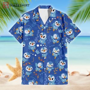 Piplup Water Type Pokemon Hawaiian Shirt