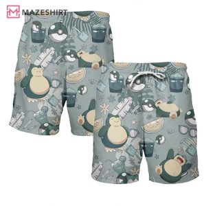 Pokemon Snorlax Hawaiian Shirt and Shorts (1)