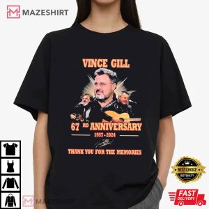 Vince Gill 67rd Anniversary 1957 2024 Thank You For The Memories T Shirt (2)