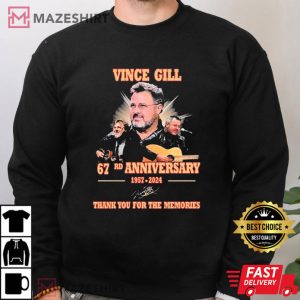 Vince Gill 67rd Anniversary 1957 2024 Thank You For The Memories T Shirt (4)