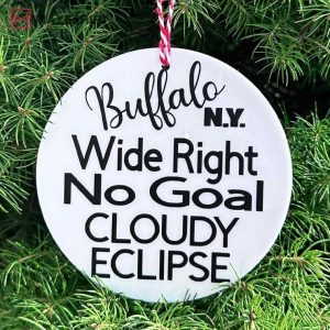 Buffalo NY Wide Right, No Goal, Cloudy Eclipse Ornament