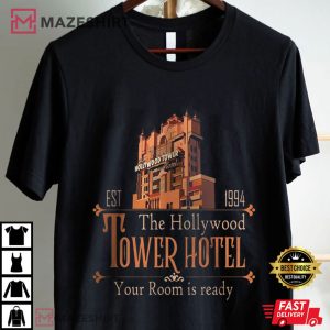 The Hollywood Tower Hotel Your Room Is Ready Est 1994 T Shirt (1)