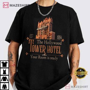 The Hollywood Tower Hotel Your Room Is Ready Est 1994 T Shirt (2)