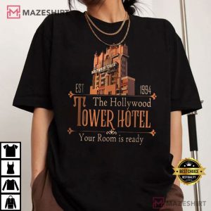 The Hollywood Tower Hotel Your Room Is Ready Est 1994 T Shirt (3)