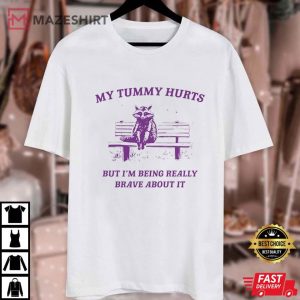 My Tummy Hurts Vintage Raccoon T Shirt (1)