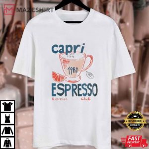 Capri Italy Espresso Club 1980 Vintage T Shirt (1) Tshirt