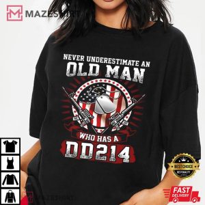 Never Underestimate An Old Man Who Has A DD214 Veteran T Shirt (3)