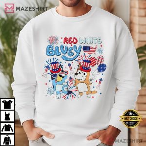 Red White Bluey 4th of July T Shirt (3)