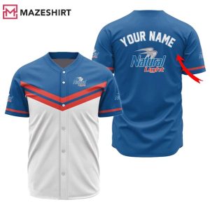 Natural Light Blue And White Personalized Baseball Jersey