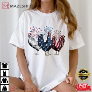 Chicken Funny 4th of July T Shirt (2)