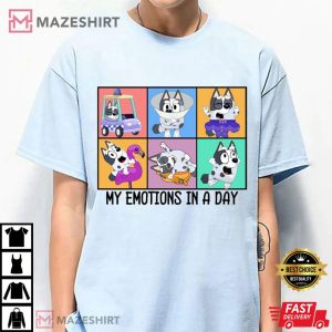 My Emotions In A Day Muffin Bluey T Shirt (3)