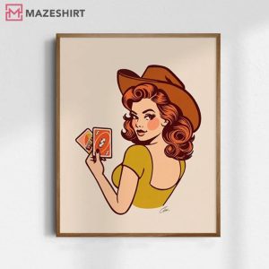 Reverse Uno Card Cowgirl Fine Art Print Poster