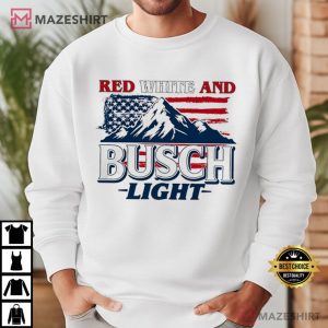 Red White and Busch Light 4th of July Patriotic T Shirt (4)