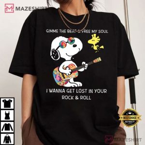 Snoopy And Woodstock Gimme The Beat Free My Soul T Shirt (2)