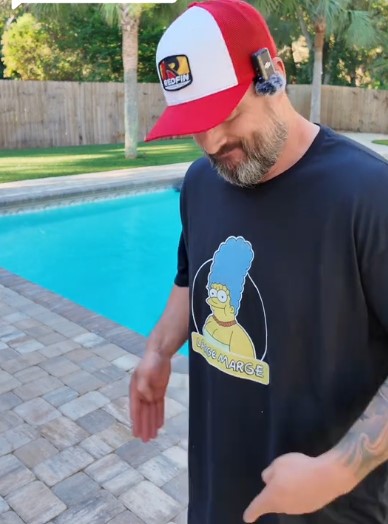Justin Danger Nunley Wearing Large Marge Shirt