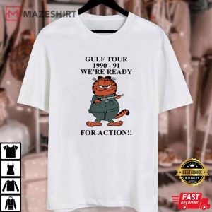 Garfield Gulf Tour 1990 91 We’re Ready For Action T Shirt (1)