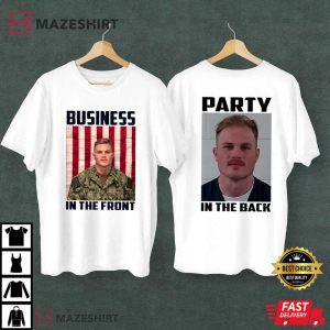 Zach Bryan Mugshot Business in the Front Party in Back T Shirt (1)