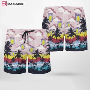 Aston Villa FC Palm Tree Hawaiian Shirt and Beach Shorts (2)