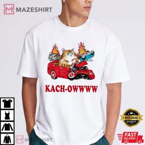 Kach Owwww Cat Crashing Cars T Shirt (3)