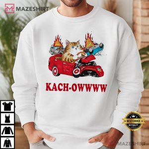 Kach Owwww Cat Crashing Cars T Shirt (4)