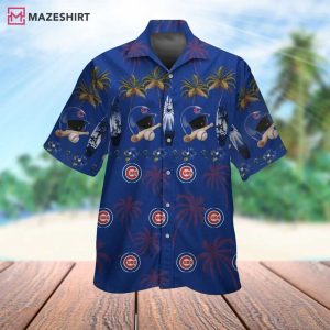 Chicago Cubs Palm Trees Surf Hawaiian Shirt