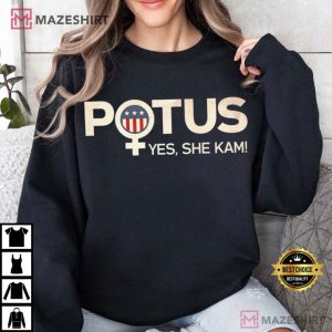 Kamala Harris 2024 POTUS Yes, She Kam! T Shirt (3)