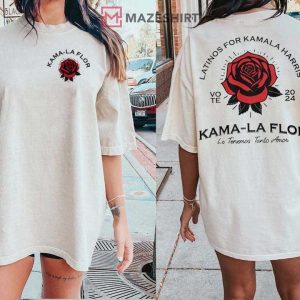 Latinos For Kamala Harris Vote 2024 Kama La Flor T Shirt (2)