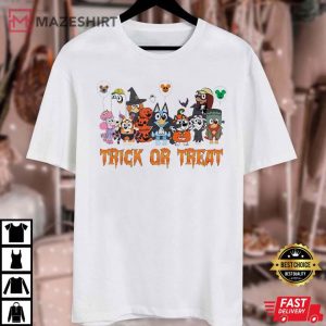 Bluey Trick or Treat Halloween Party T Shirt (3)