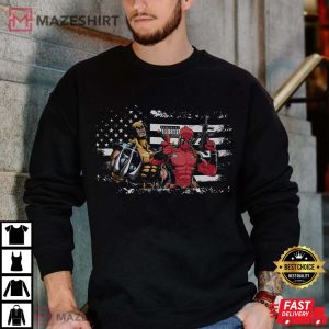Deadpool and Wolverine Dynamic Duo US Flag T Shirt (3)