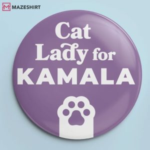 Cat Lady for Kamala Paw Pin Button