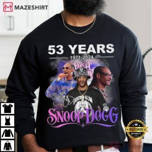 Snoop Dogg Rapper 53 Years 1971 2024 T Shirt (3)
