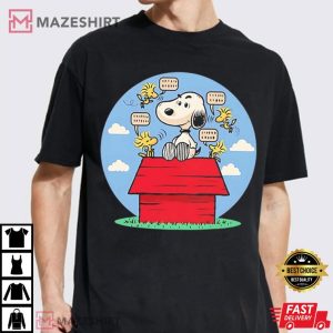 Snoopy and Woodstock a Little Bird Told Me T Shirt (1)